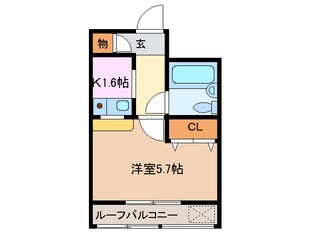 バスティード西浜田の物件間取画像